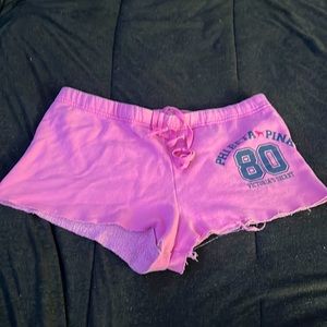 We’re selling phi beta pink Victoria’s Secret shorts, pink